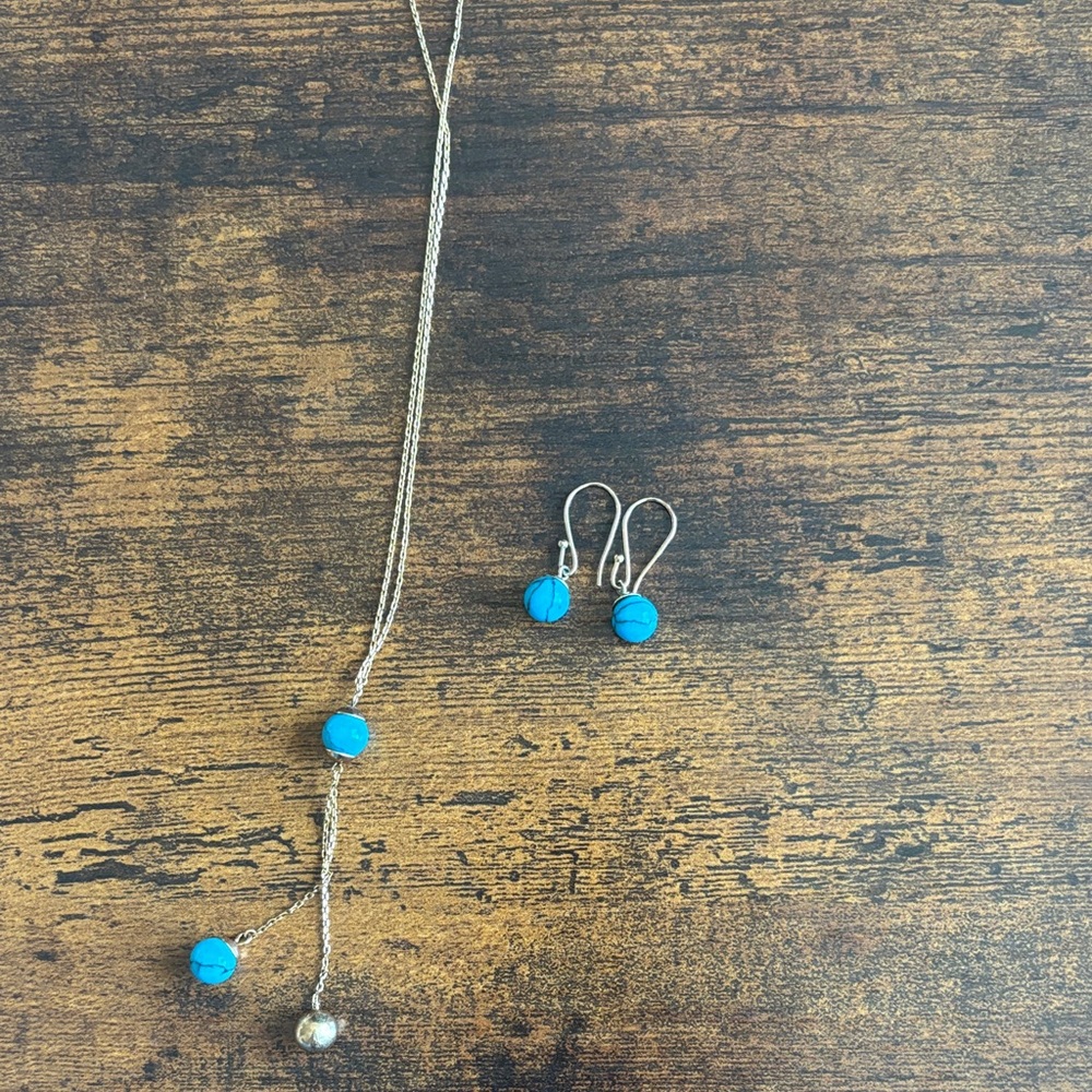 Elegant gold and Blue Jewelry Set